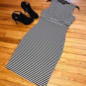 Black and white stripe dress